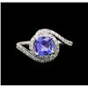 Image 2 : 14KT White Gold 1.41 ctw Tanzanite and Diamond Ring