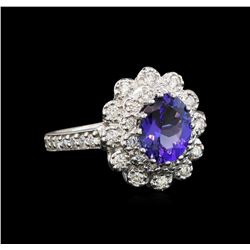 14KT White Gold 1.59 ctw Tanzanite and Diamond Ring