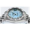 Image 9 : Rolex Ladies SS Blue Diamond Pyramid Bezel Datejust Wristwatch