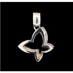 0.20 ctw Diamond Butterfly Pendant - 14KT White Gold