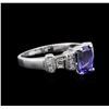 Image 1 : 18KT White Gold 2.01 ctw Tanzanite and Diamond Ring