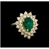 Image 1 : 14KT Yellow Gold 2.43 ctw Emerald and Diamond Ring