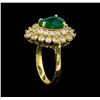 Image 4 : 14KT Yellow Gold 2.43 ctw Emerald and Diamond Ring