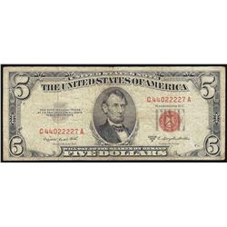 1953B $5 Legal Tender Note Fancy Serial Number