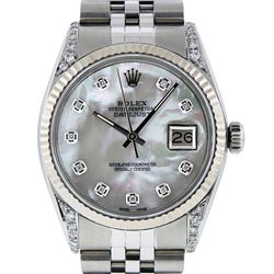 Rolex Stainless Steel Diamond Quickset DateJust Men's Watch