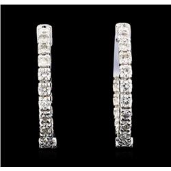 1.00 ctw Diamond Earrings - 14KT White Gold