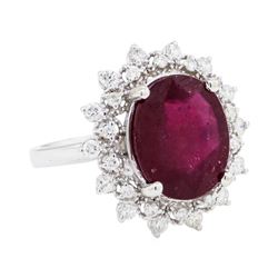 6.50 ctw Ruby And Diamond Ring - 14KT White Gold