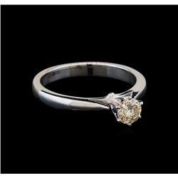 14KT White Gold 0.36 ctw Round Cut Fancy Brown Diamond Solitaire Ring