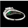 Image 3 : 0.60 ctw Emerald and Diamond Ring - Platinum