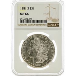 1881-S NGC MS64 Morgan Silver Dollar