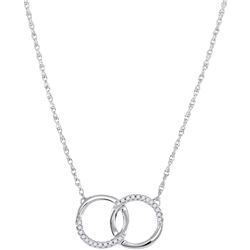 0.10 CTW Diamond Double Circle Pendant 10KT White Gold - REF-18K2W