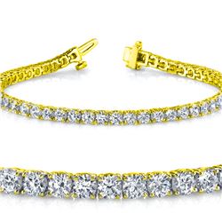 Natural 5ct VS-SI Diamond Tennis Bracelet 18K Yellow Gold - REF-452R2N