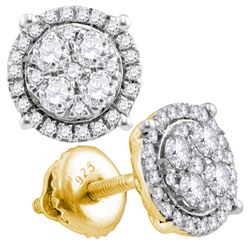 0.25 CTW Diamond Cluster Earrings 10KT Yellow Gold - REF-22N4F