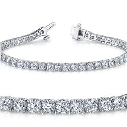 Natural 4ct VS-SI Diamond Tennis Bracelet 18K White Gold - REF-348H2M