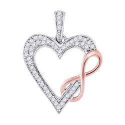 0.12 CTW Diamond Heart Infinity Pendant 10KT Two-tone Gold - REF-12W8K