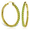 Image 1 : Genuine 6 ctw Peridot Earrings Jewelry 14KT Yellow Gold - REF-104Z8N
