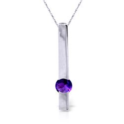 Genuine 0.25 ctw Amethyst Necklace Jewelry 14KT White Gold - REF-25T4A