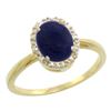 Image 1 : Natural 1.05 ctw Lapis & Diamond Engagement Ring 14K Yellow Gold - REF-25Z6Y