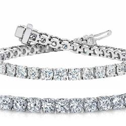 Natural 7ct VS-SI Diamond Tennis Bracelet 14K White Gold - REF-592R1N