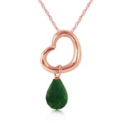 Genuine 3.3 ctw Green Sapphire Corundum Necklace Jewelry 14KT Rose Gold - REF-30N7R