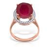 Image 1 : Genuine 7.93 ctw Ruby & Diamond Ring Jewelry 14KT Rose Gold - REF-124Z2N