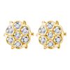 Image 1 : 0.05 CTW Prong-set Diamond Cluster Stud Earrings 10KT Yellow Gold - REF-6X6Y