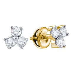 0.56 CTW Diamond Stud Earrings 14KT Yellow Gold - REF-57N2F