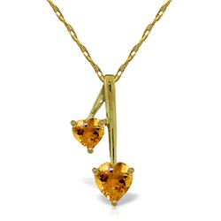 Genuine 1.40 ctw Citrine Necklace Jewelry 14KT Yellow Gold - REF-23V8W