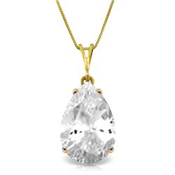 Genuine 5 ctw White Topaz Necklace Jewelry 14KT Yellow Gold - REF-30X3M