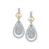 Image 1 : 0.50 CTWDiamond Teardrop Dangle Earrings 10KT Yellow Gold - REF-40H4M