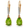 Image 1 : Genuine 3.15 ctw Peridot & Diamond Earrings Jewelry 14KT Rose Gold - REF-44R3P
