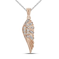 0.05 CTW Diamond Animal Wing Pendant 10KT Rose Gold - REF-8H2M