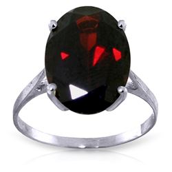 Genuine 6 ctw Garnet Ring Jewelry 14KT White Gold - REF-49A6K