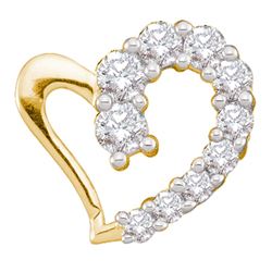 0.18 CTW Diamond Heart Love Pendant 14KT Yellow Gold - REF-14W9K