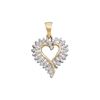 Image 1 : 0.20 CTW Diamond Open-center Heart Pendant 10KT Yellow Gold - REF-18W2K