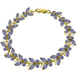 Genuine 7.8 ctw Tanzanite Bracelet Jewelry 14KT Yellow Gold - REF-228R7P