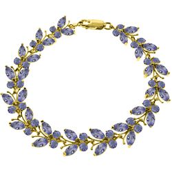 Genuine 7.8 ctw Tanzanite Bracelet Jewelry 14KT Yellow Gold - REF-228R7P