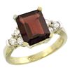 Image 1 : Natural 2.86 ctw garnet & Diamond Engagement Ring 10K Yellow Gold - REF-54A7V
