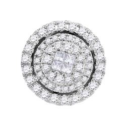 0.50 CTWPrincess Diamond Soleil Cluster Pendant 14KT White Gold - REF-56Y2X