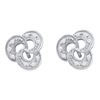 Image 1 : 0.06 CTW Diamond Trinity Stud Earrings 10KT White Gold - REF-8F9N