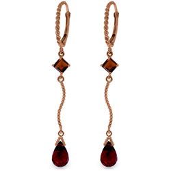 Genuine 3.5 ctw Garnet Earrings Jewelry 14KT Rose Gold - REF-33K8V