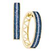 Image 1 : 0.50 CTWBlue Color Diamond Hoop Earrings 10KT Yellow Gold - REF-52F4N