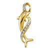 Image 1 : 0.06 CTW Diamond Cascading Ribbon Dolphin Pendant 10KT Yellow Gold - REF-9W7K