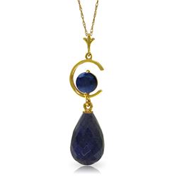 Genuine 9.3 ctw Sapphire Necklace Jewelry 14KT Yellow Gold - REF-26A9K