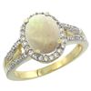 Image 1 : Natural 1.73 ctw opal & Diamond Engagement Ring 10K Yellow Gold - REF-44Y4X