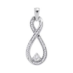 0.16 CTW Diamond Infinity Pendant 10KT White Gold - REF-14W9K