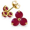 Image 1 : Genuine 1.50 ctw Ruby Earrings Jewelry 14KT Yellow Gold - REF-22K2V