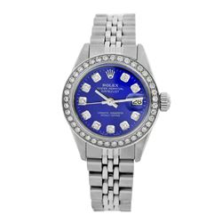 Rolex Pre-owned 26mm Womens Custom Blue Stainless Steel - REF-470N2H