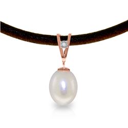 Genuine 4.01 ctw Pearl & Diamond Necklace Jewelry 14KT Rose Gold - REF-23W6Y