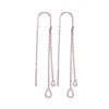 Image 1 : 0.15 CTW Diamond Double Teardrop Dangle Threader Earrings 10KT Rose Gold - REF-19F4N